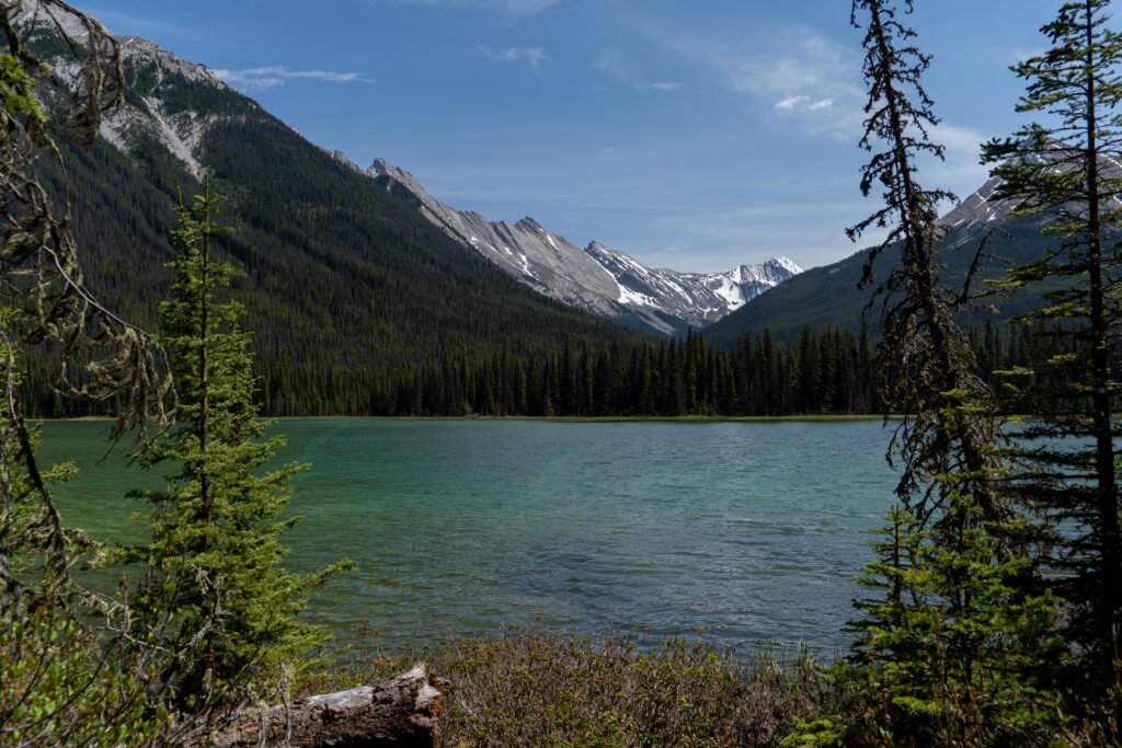 Jacques Lake blue clear water colour